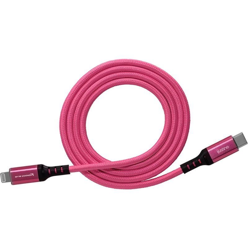 Kondor Blue iJustine Pink Lightning Cable for iPhone Charging & Sync USB-C